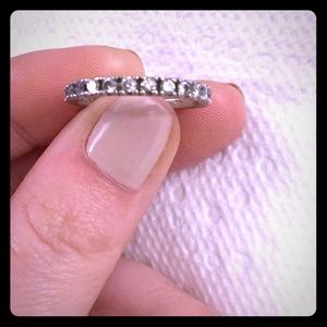 Diamond Wedding band - white gold- 14k-size 7